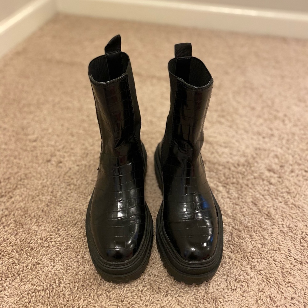 ZARA Animal Print Ankle Boots